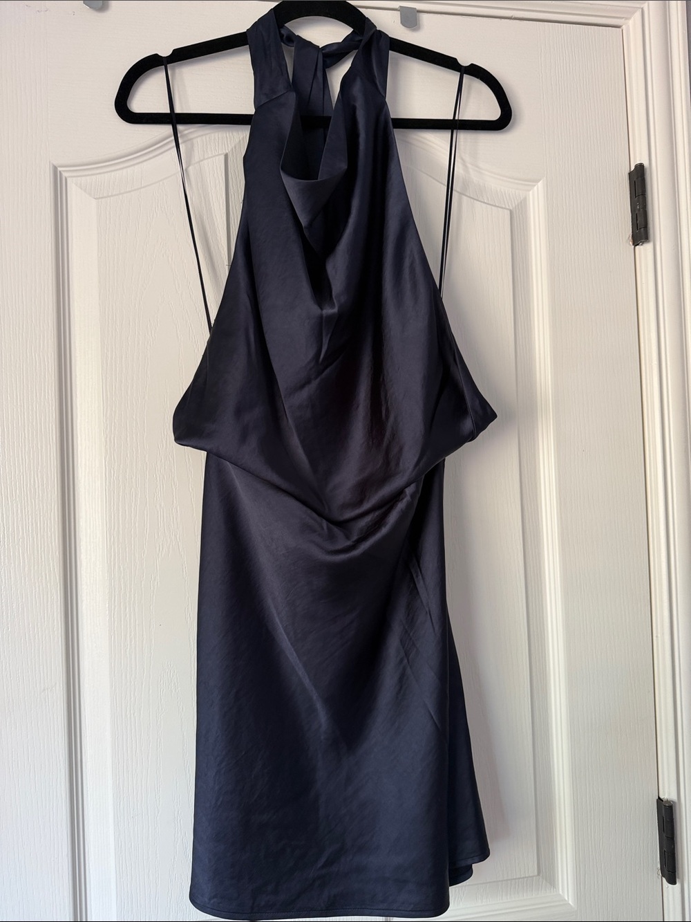 Elegant Navy Halter Slip Dress
